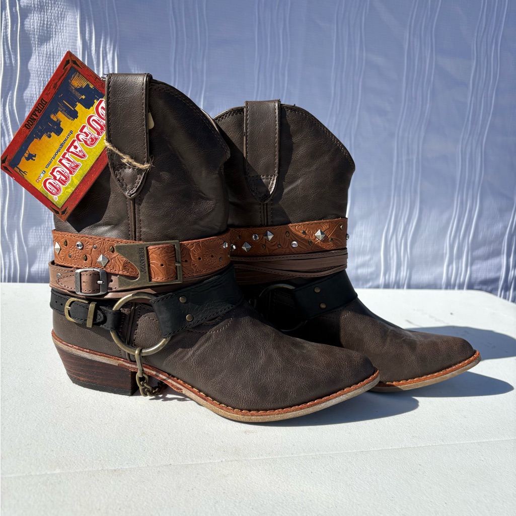 Durango Crush Ankle Boots Cowboy Cowgirl Leather Womenâs Size 7 Nwt